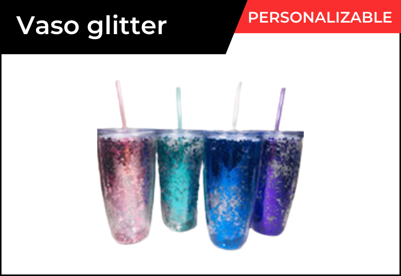 Vaso glitter regalos corporativos para el día de las madres